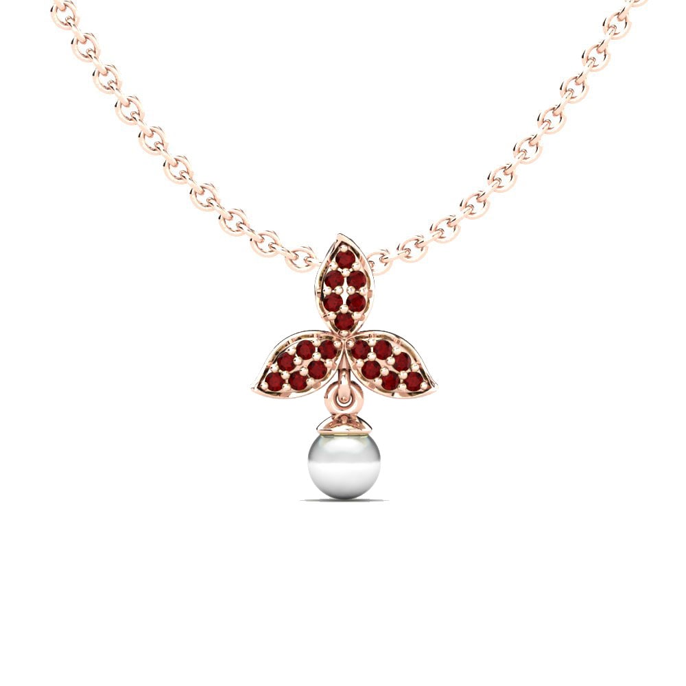 18ct Rose Gold Ruby Women's Pendant Allida Ø4 mm