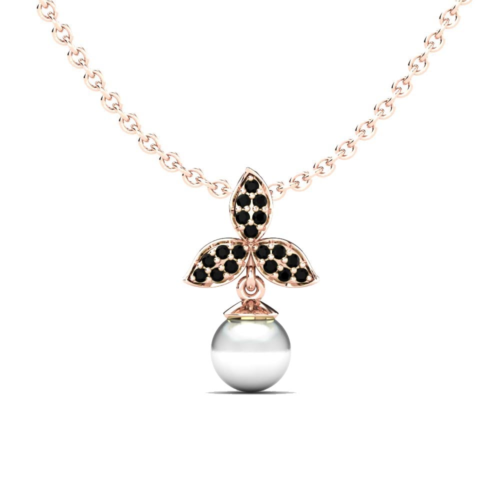9ct Rose Gold Black Diamond Women's Pendant Allida
