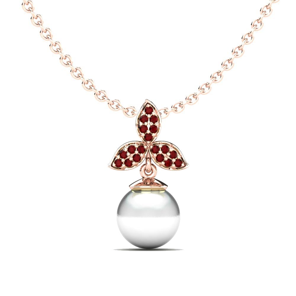18ct Rose Gold Ruby Women's Pendant Allida Ø8 mm