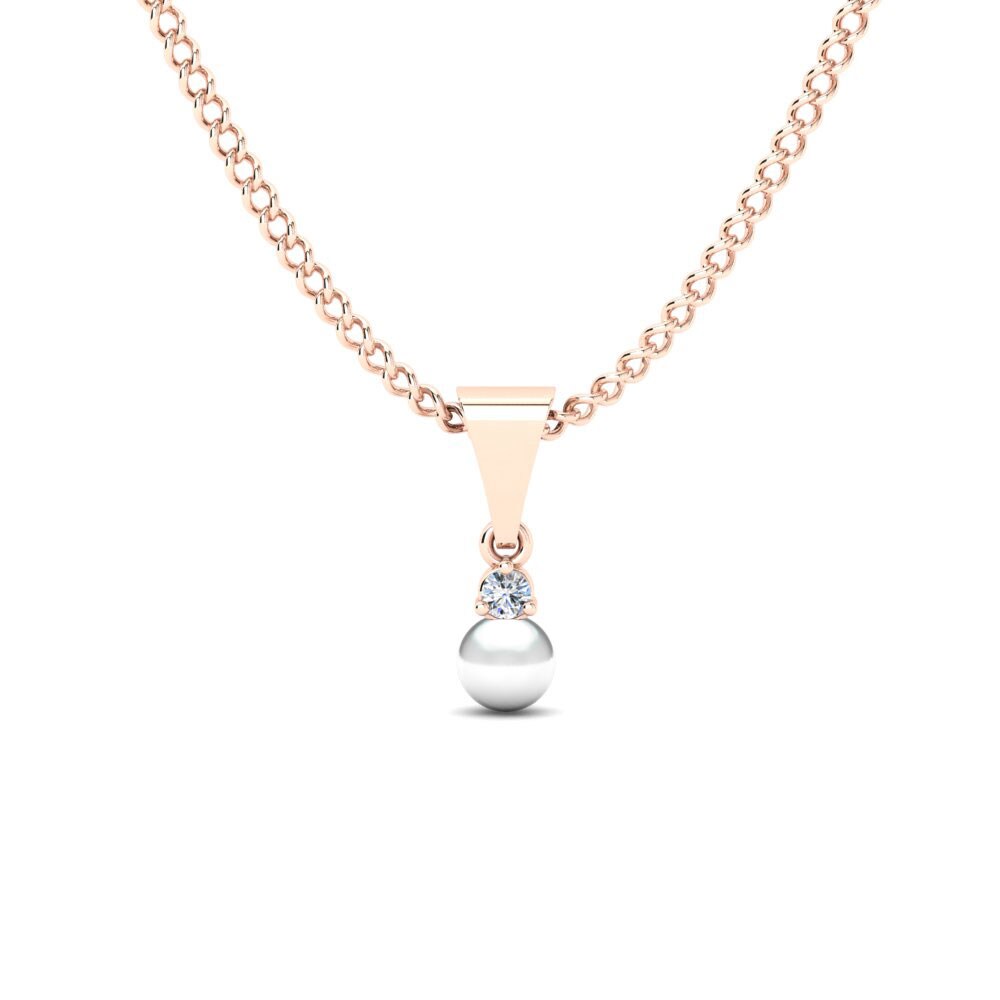 Rotgold 375 Zirkonia Damen anhänger Pearly Ø4 mm