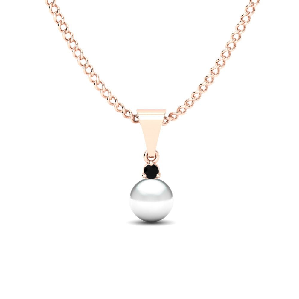 Rotgold 375 Schwarzer Onyx Damen anhänger Pearly