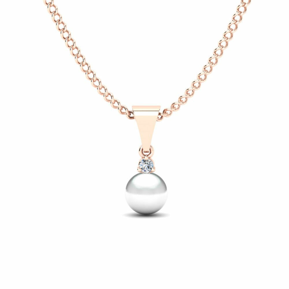 9k Rose Gold Women's Pendant Pearly