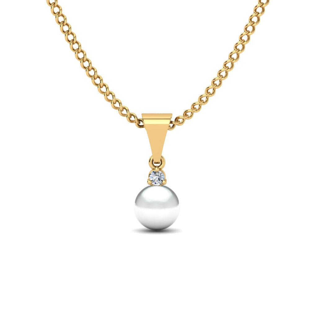 Gelbgold 750 Moissanit Damen anhänger Pearly