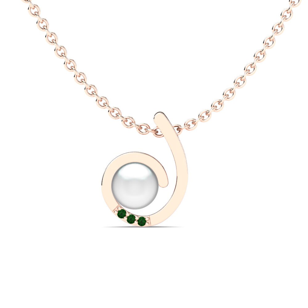 18ct Rose Gold Emerald Women's Pendant Radiance