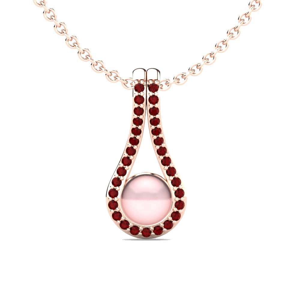 18ct Rose Gold Ruby Women's Pendant Derius