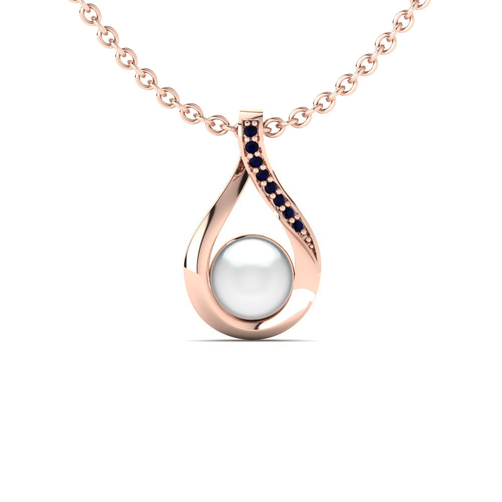9ct Rose Gold Sapphire Women's Pendant Loyal