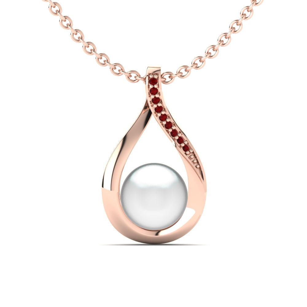 18ct Rose Gold Ruby Women's Pendant Loyal Ø8 mm