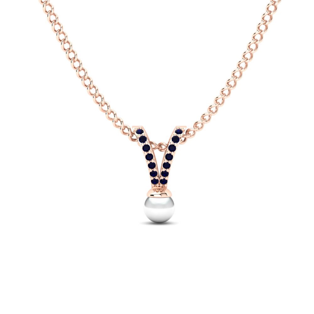 9ct Rose Gold Sapphire Women's Pendant Mael Ø4 mm