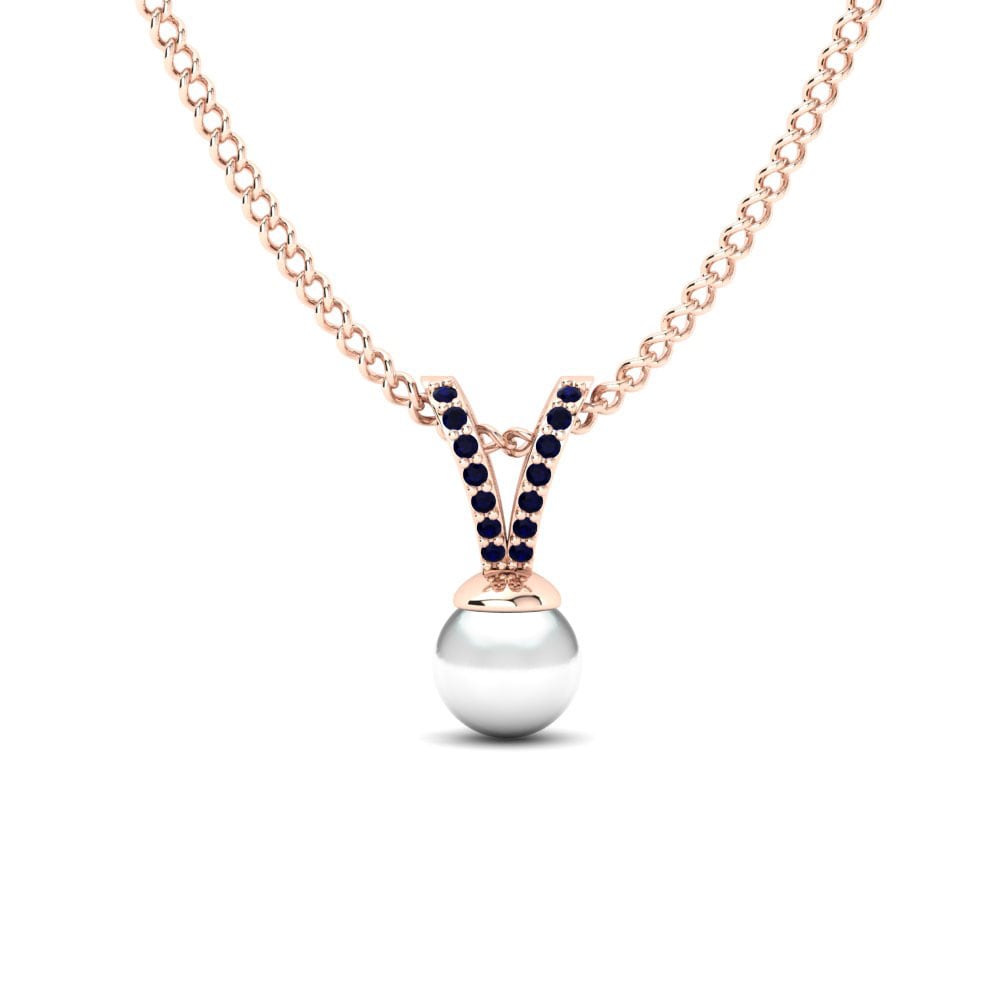 9ct Rose Gold Sapphire Women's Pendant Mael