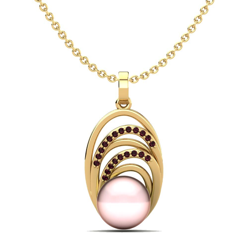 Gelbgold 750 Granat Damen anhänger Milana Ø10 mm