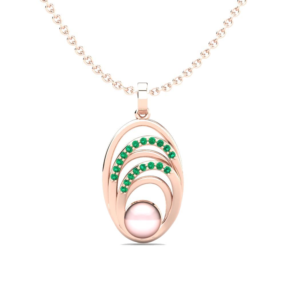 18ct Rose Gold Emerald Women's Pendant Milana