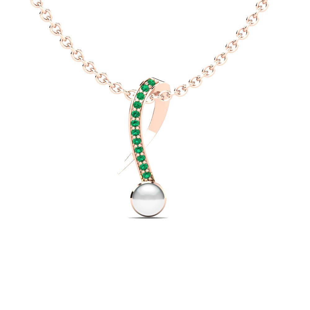Rotgold 585 Grüner Zirkonia Damen anhänger Queen Ø4 mm