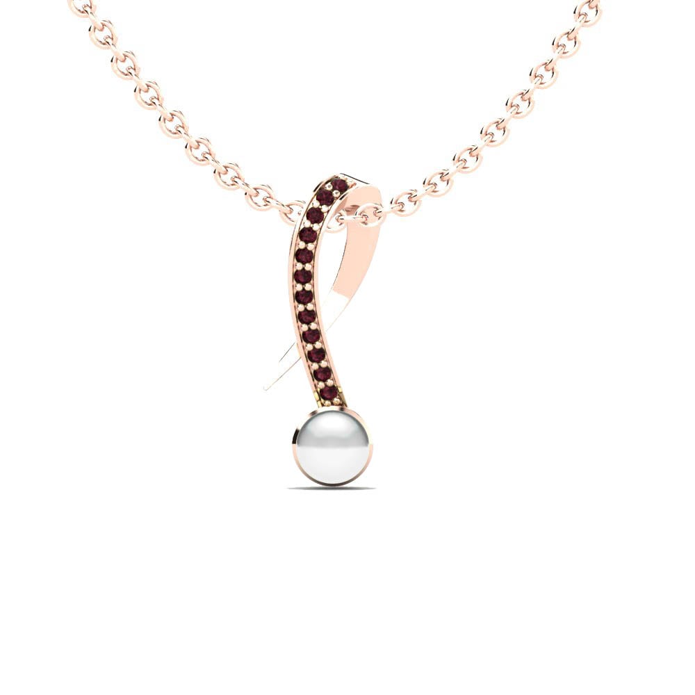 14ct Rose Gold Garnet Women's Pendant Queen Ø4 mm