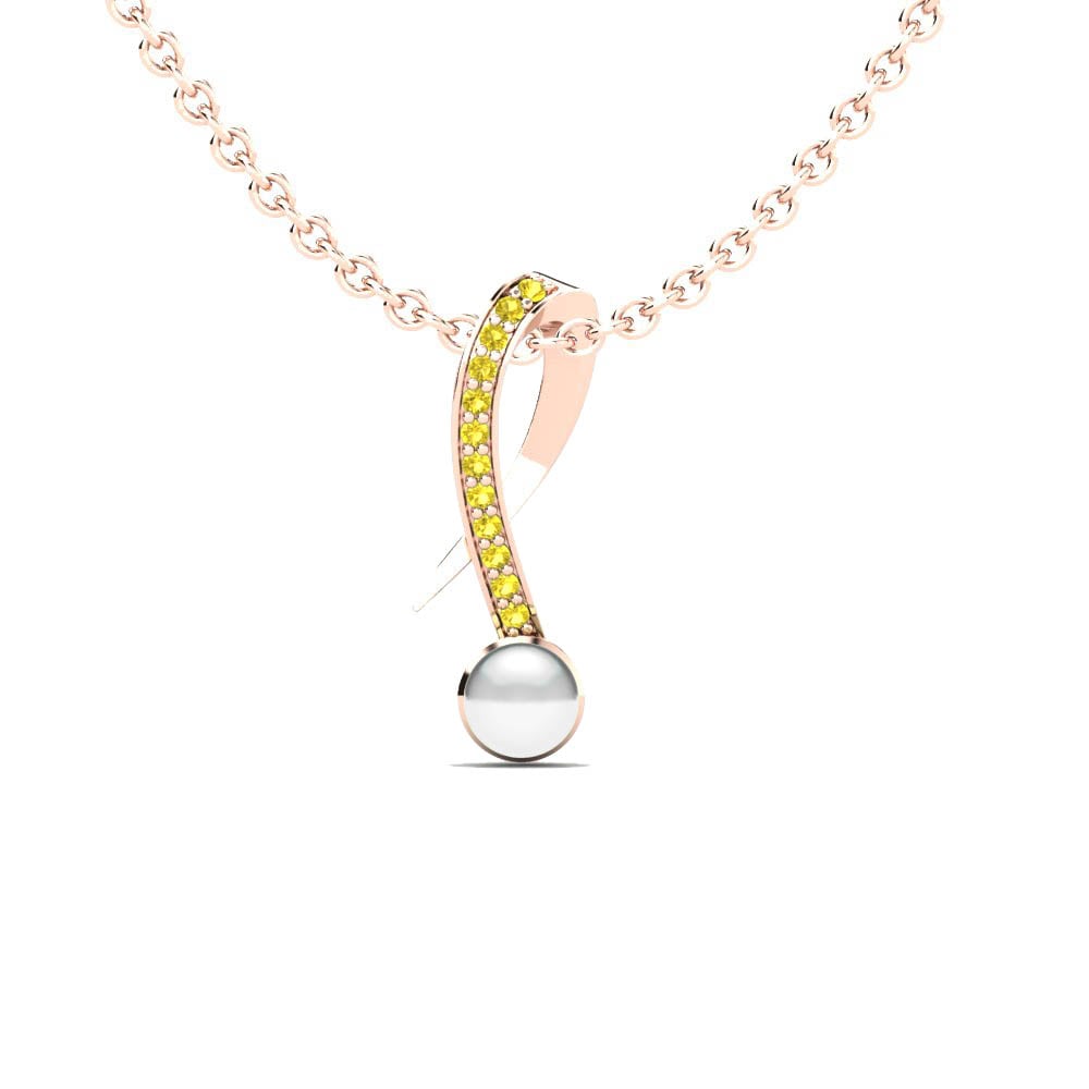 Rotgold 750 Gelber Saphir Damen anhänger Queen Ø4 mm