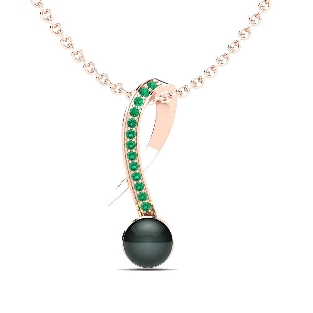 18ct Rose Gold Emerald Women's Pendant Queen