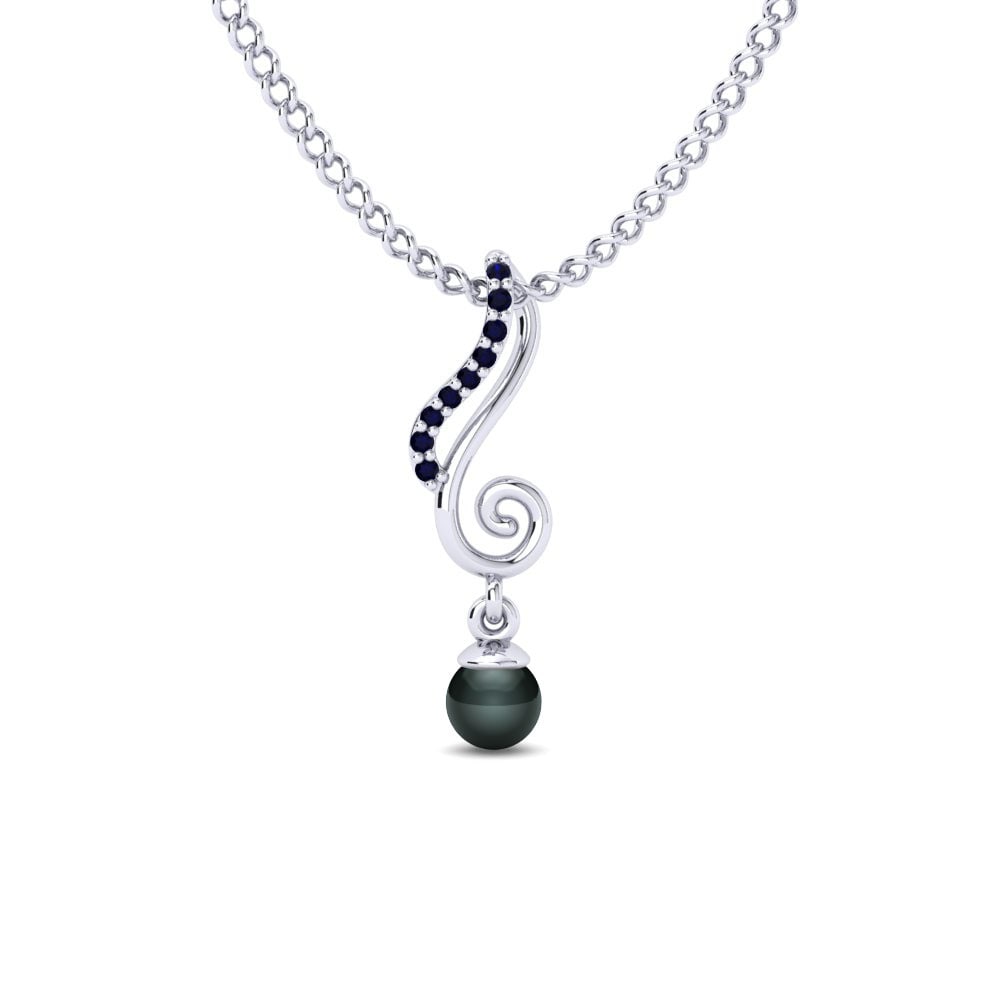 950 Platin Dunkelblauer Zirkonia Damen anhänger Susy Ø4 mm
