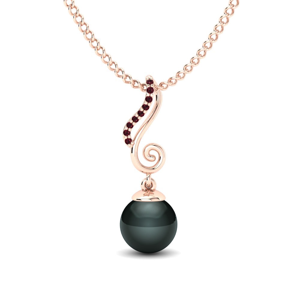 14ct Rose Gold Garnet Women's Pendant Susy Ø8 mm