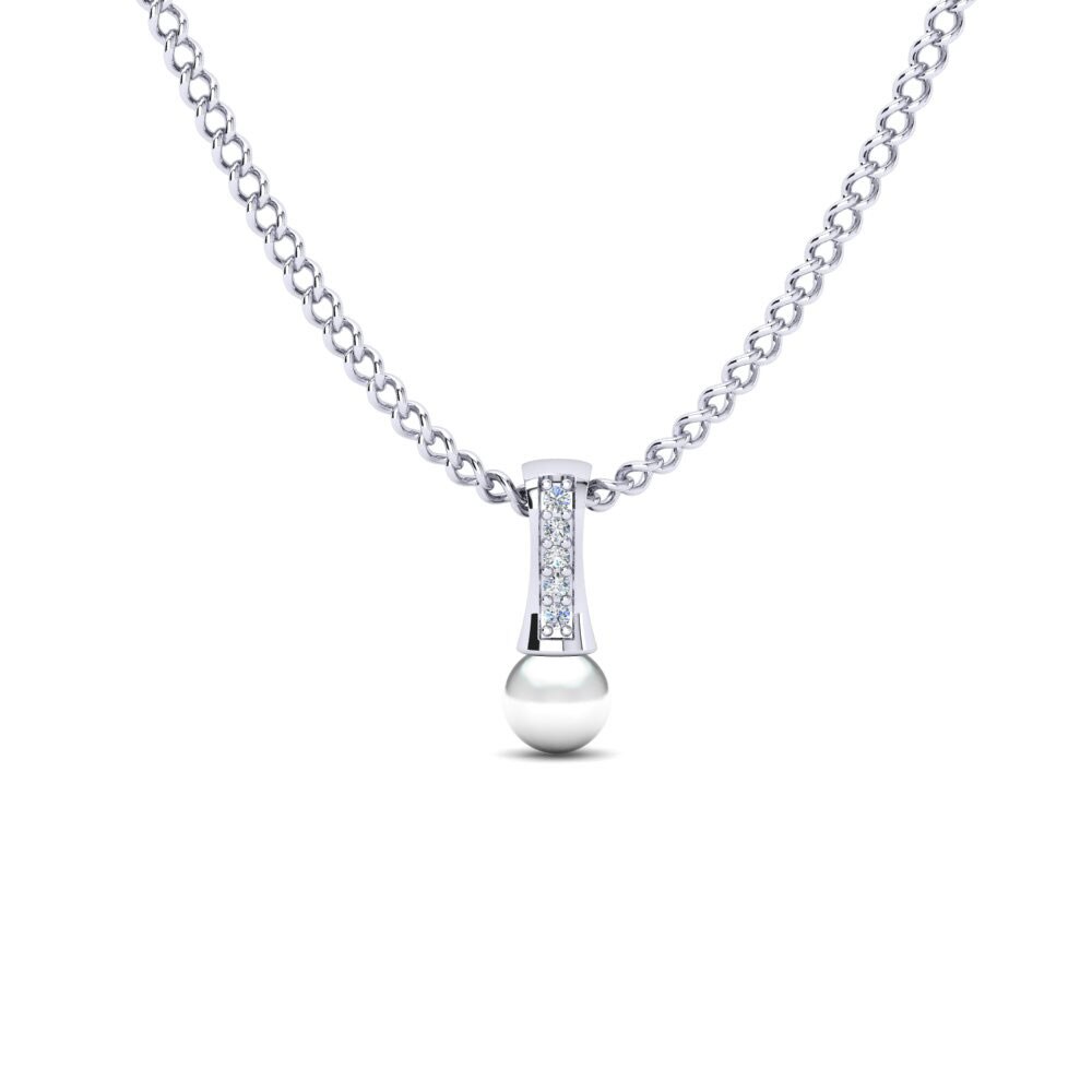 Weißgold 750 Zirkonia Damen anhänger Trecia Ø4 mm