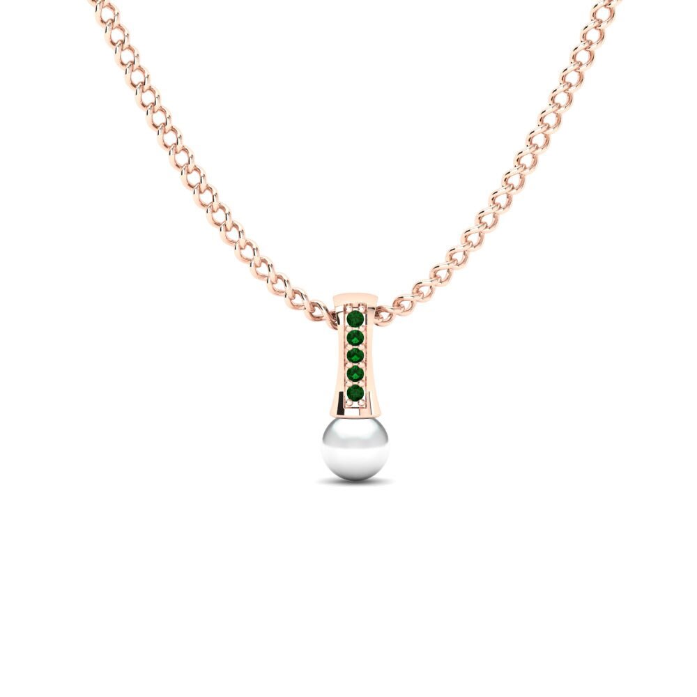 Rotgold 585 Grüner Zirkonia Damen anhänger Trecia Ø4 mm