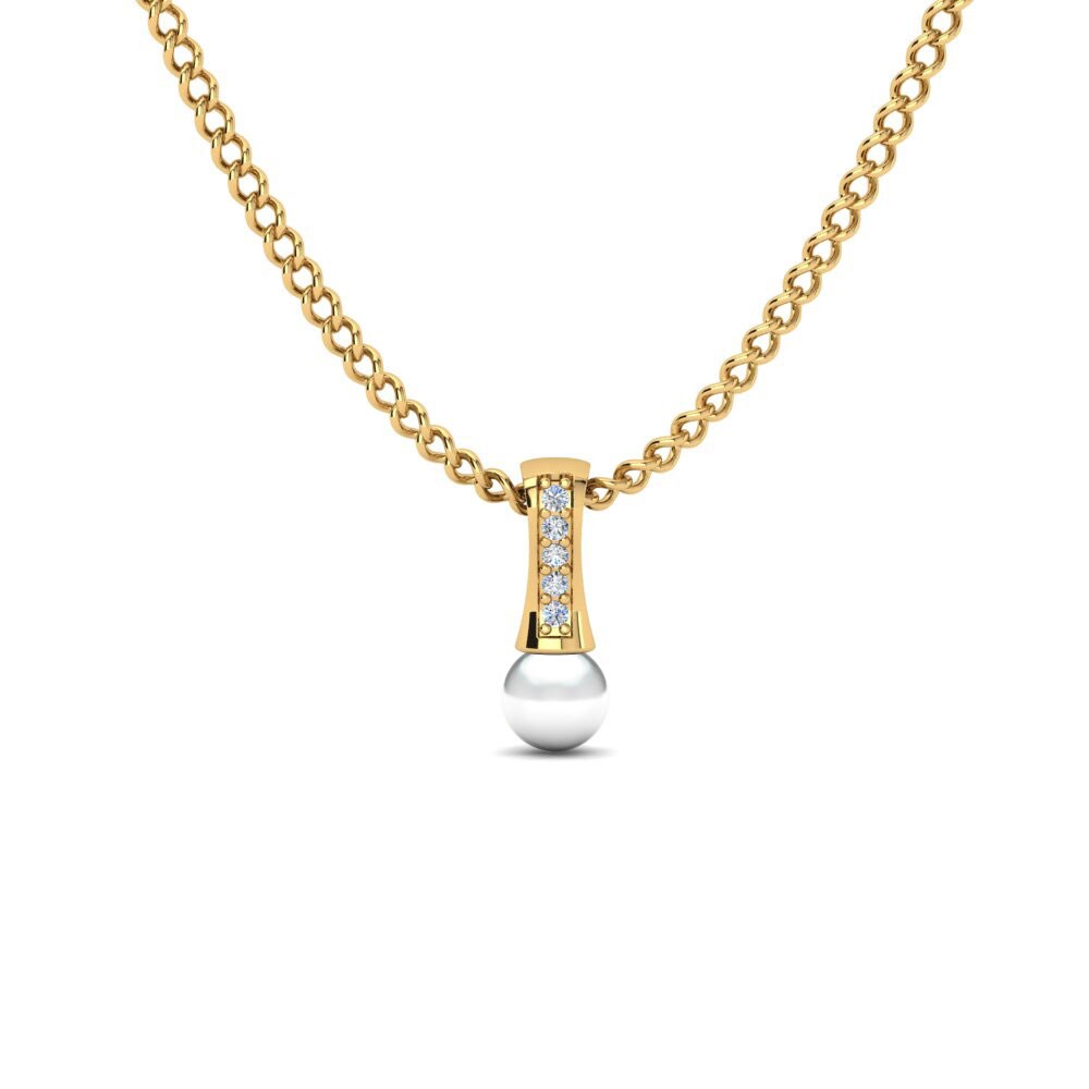 Gelbgold 750 Labor-gezüchteter Diamant Damen anhänger Trecia Ø4 mm
