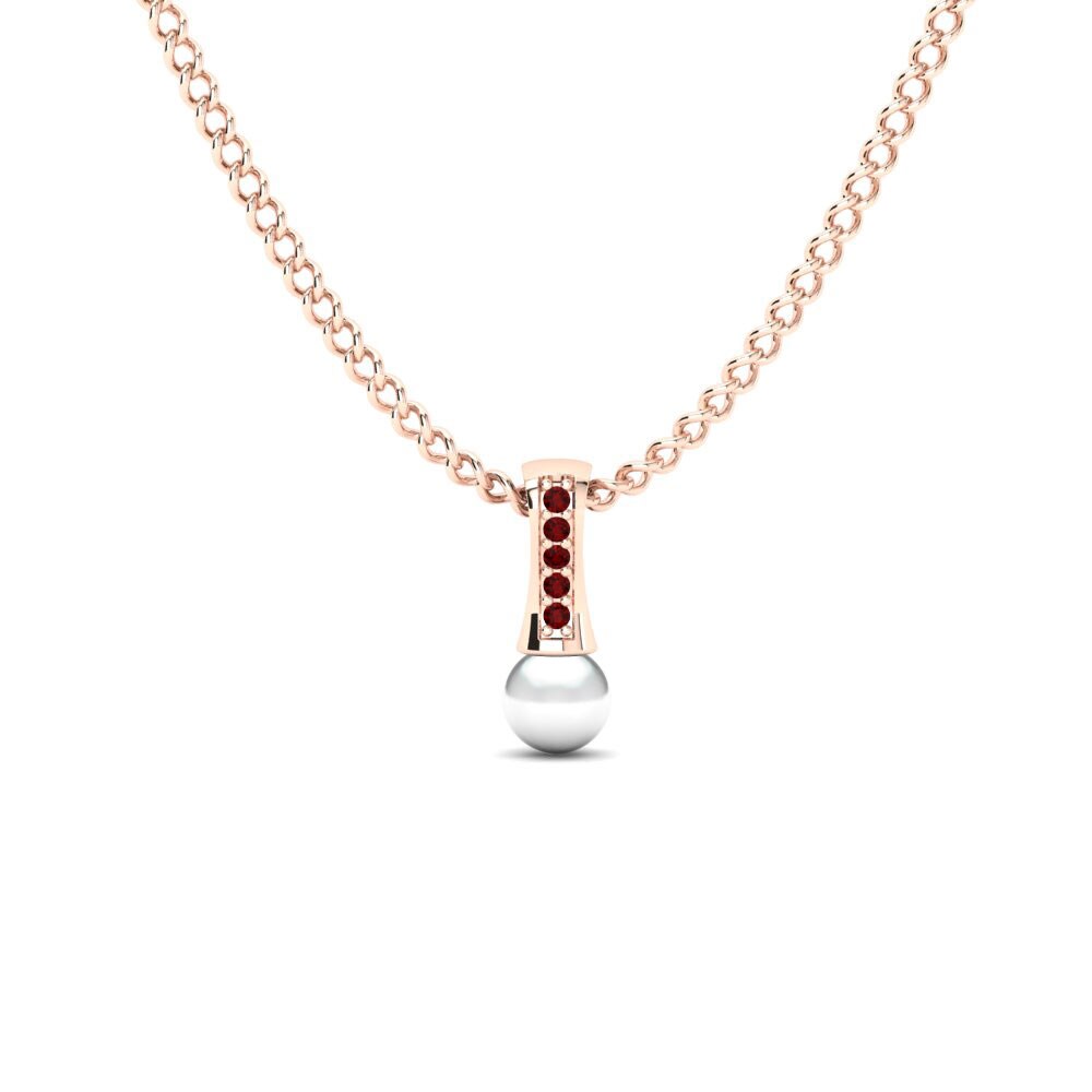 Rotgold 585 Roter Zirkonia Damen anhänger Trecia Ø4 mm