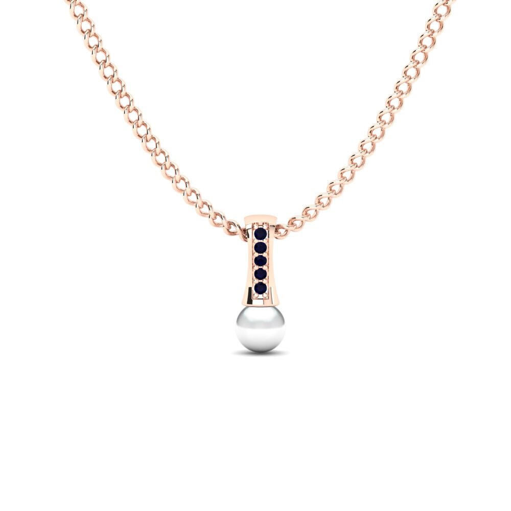 Rotgold 750 Dunkelblauer Zirkonia Damen anhänger Trecia Ø4 mm