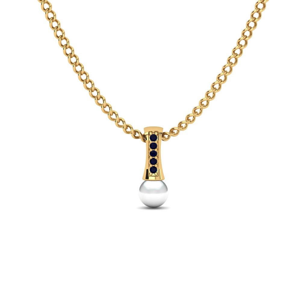 Gelbgold 375 Dunkelblauer Zirkonia Damen anhänger Trecia Ø4 mm