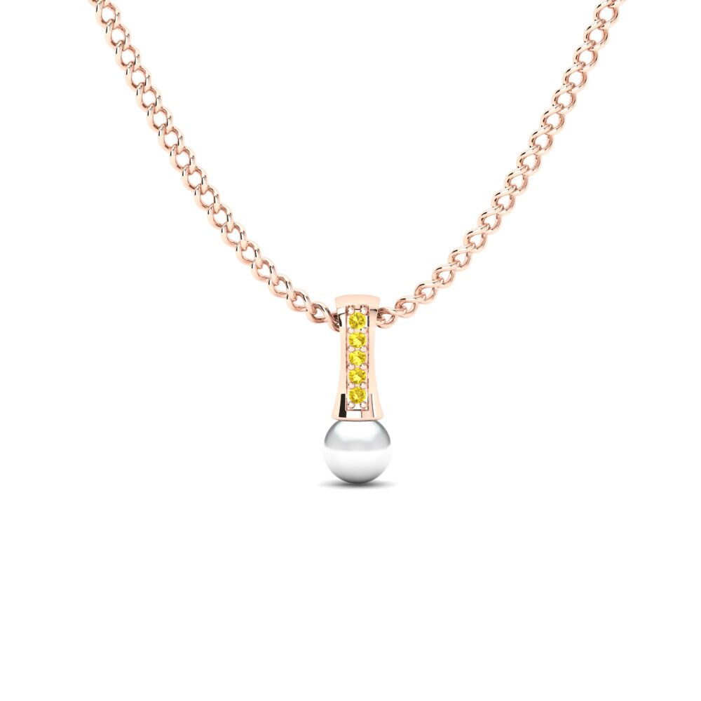 Rotgold 750 Gelber Saphir Damen anhänger Trecia Ø4 mm