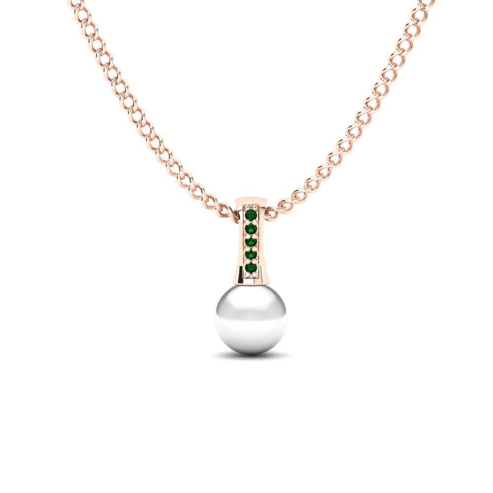Rotgold 585 Grüner Zirkonia Damen anhänger Trecia