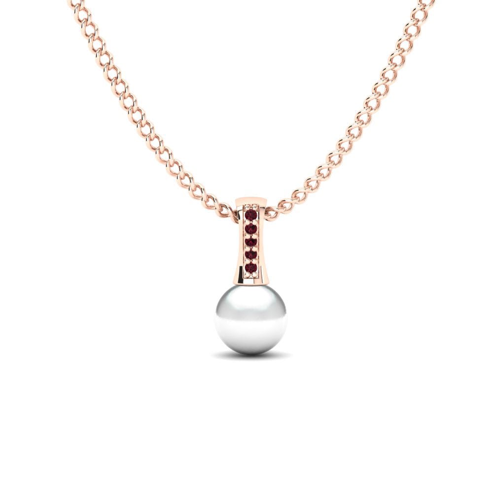 14ct Rose Gold Garnet Women's Pendant Trecia