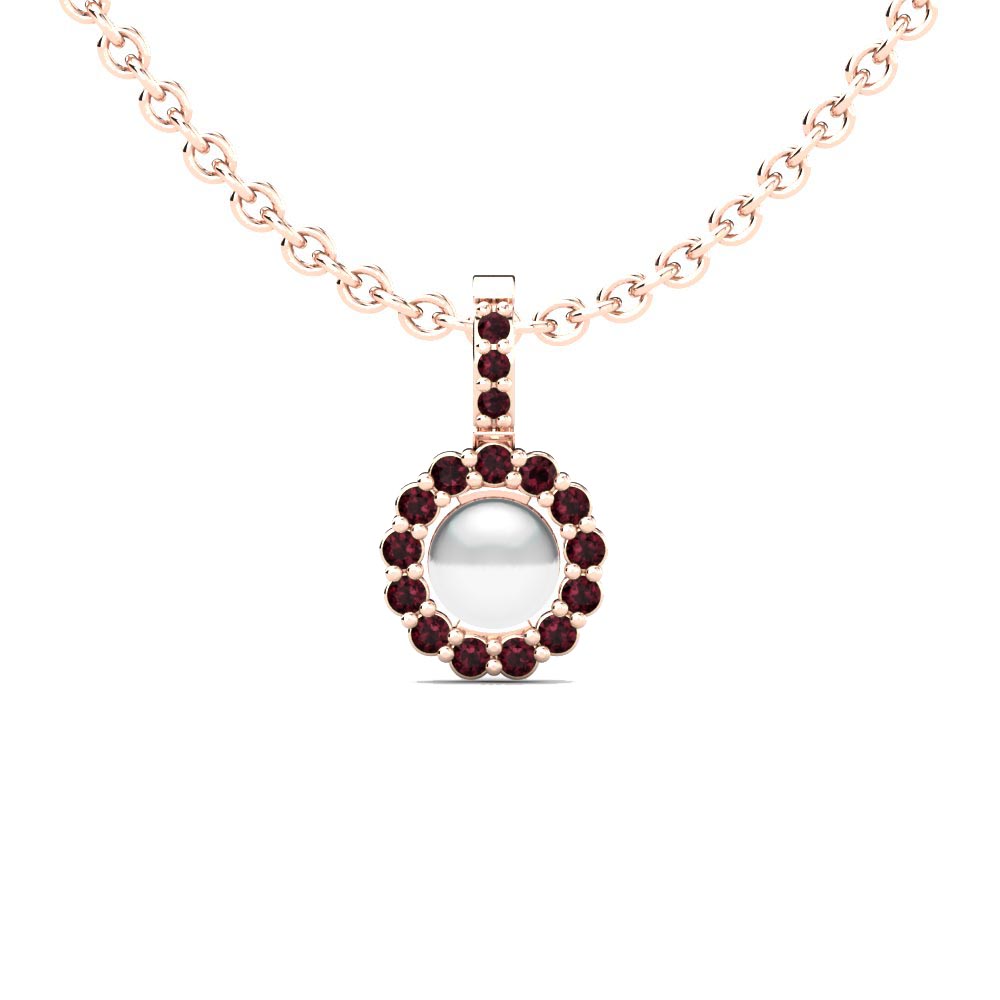 14ct Rose Gold Garnet Women's Pendant Vinny