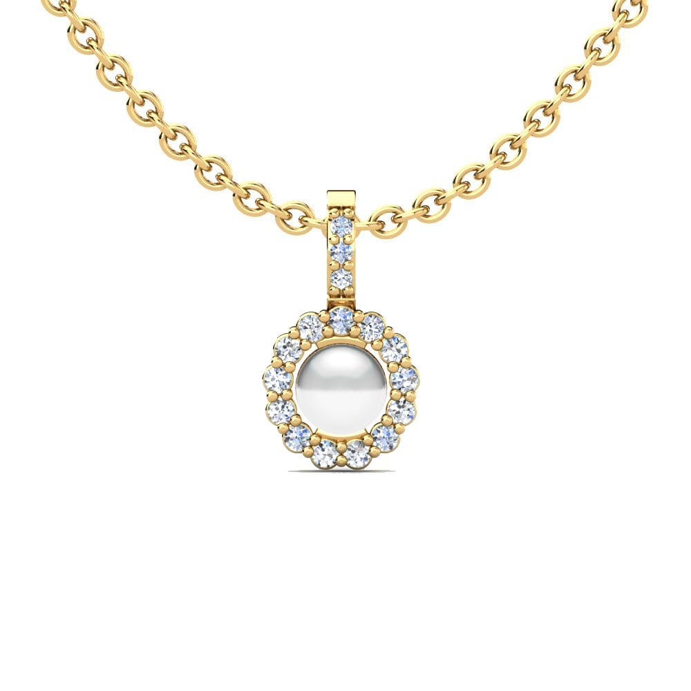 Gelbgold 750 Moissanit Damen anhänger Vinny