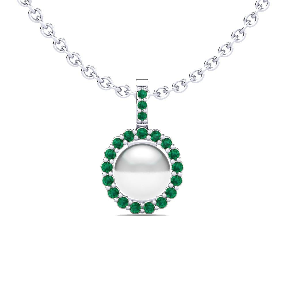 950 Palladium Grüner Zirkonia Damen anhänger Vinny Ø6 mm