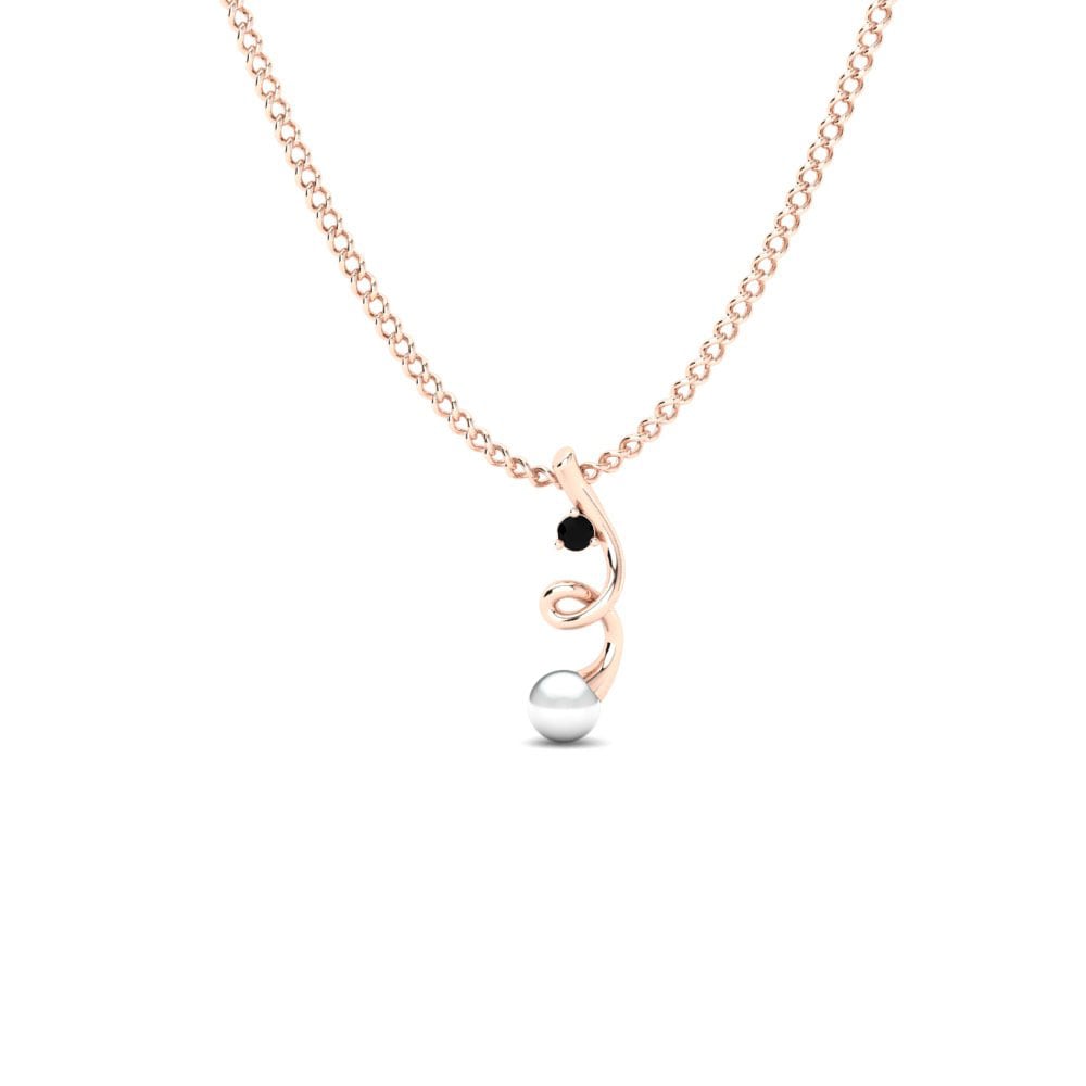 9ct Rose Gold Black Diamond Women's Pendant Corey Ø4 mm