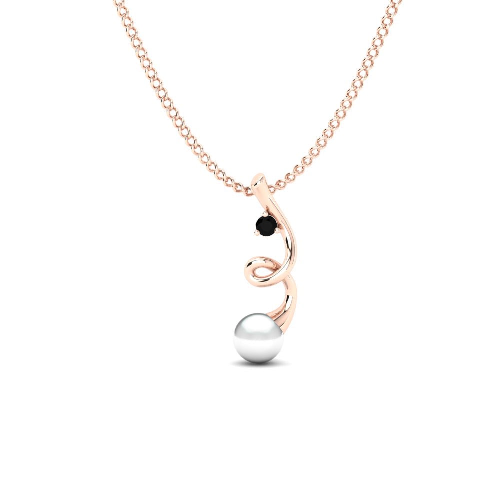 9ct Rose Gold Black Diamond Women's Pendant Corey Ø6 mm