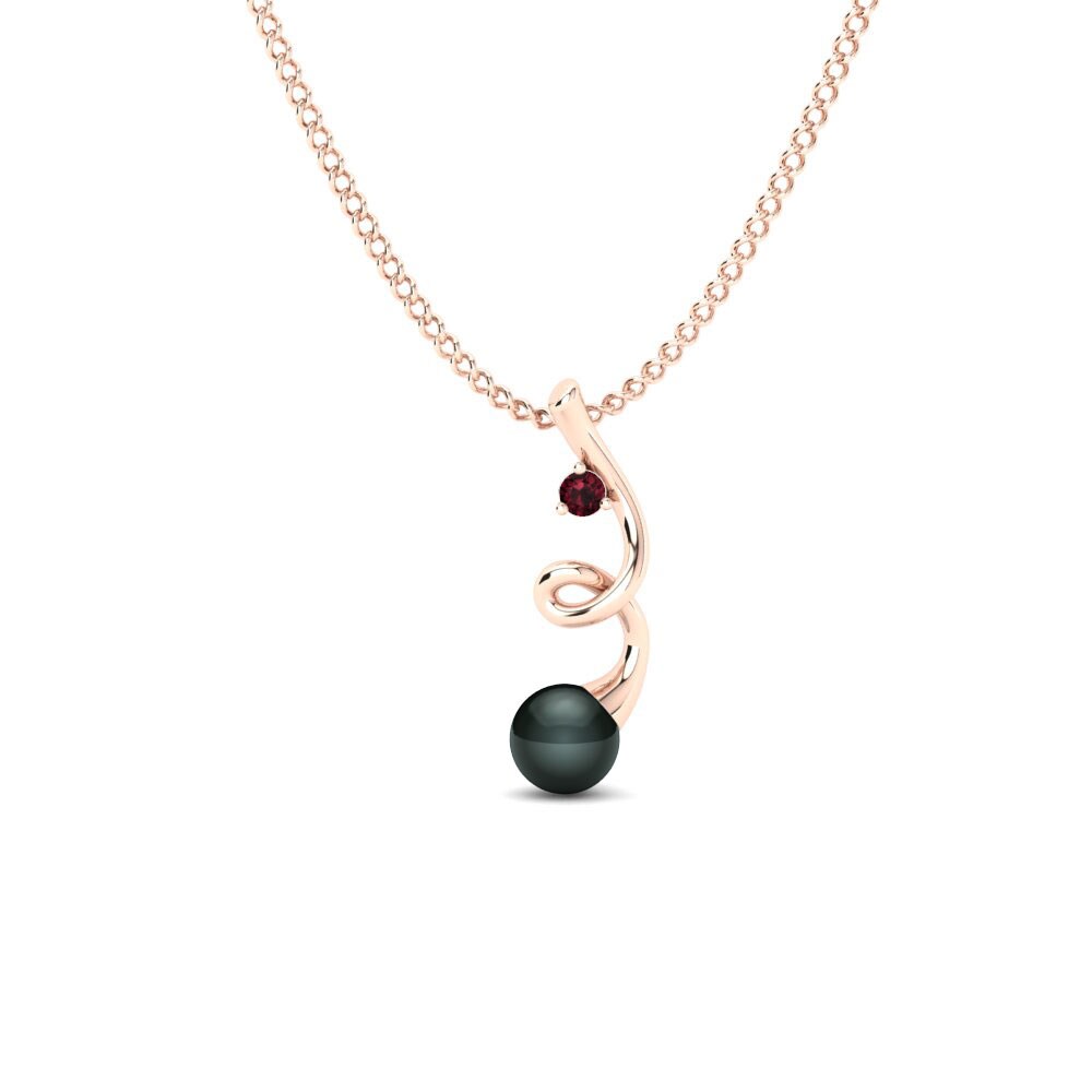 Rotgold 750 Granat Damen anhänger Corey Ø6 mm