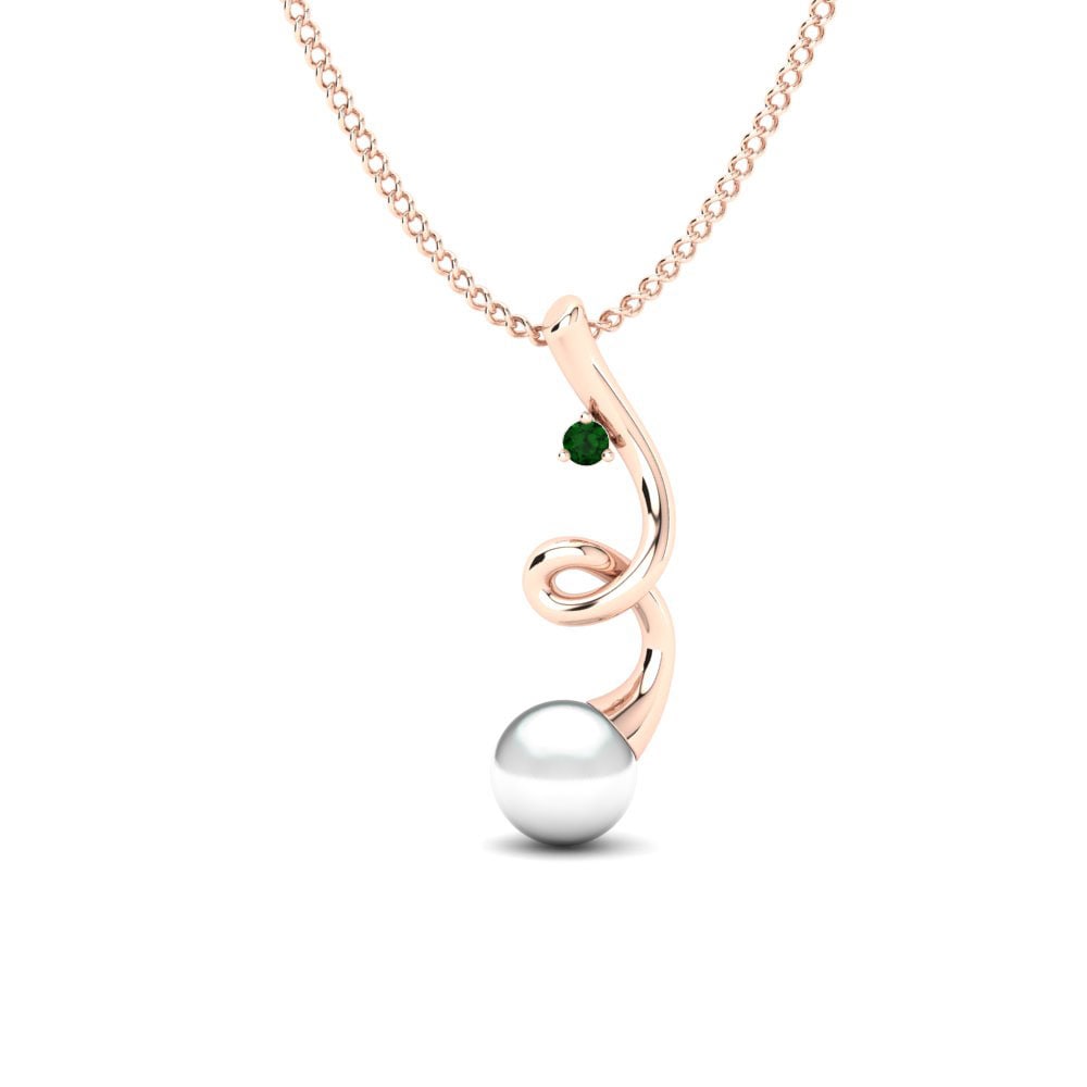 18ct Rose Gold Emerald Women's Pendant Corey