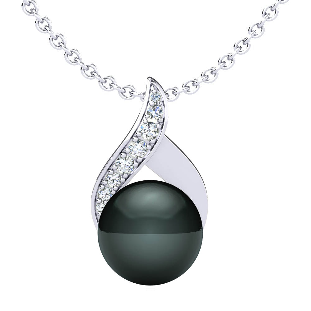 White sapphire Women's Pendant Fabiola Ø10 mm