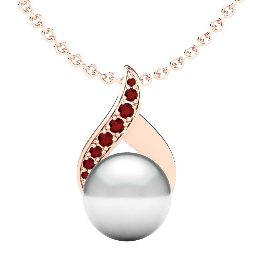 18ct Rose Gold Ruby Women's Pendant Fabiola Ø10 mm