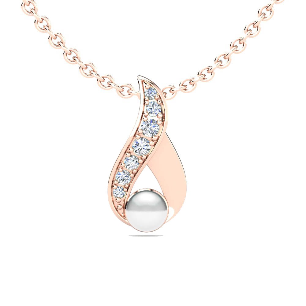 9ct Rose Gold Diamond Women's Pendant Fabiola Ø4 mm