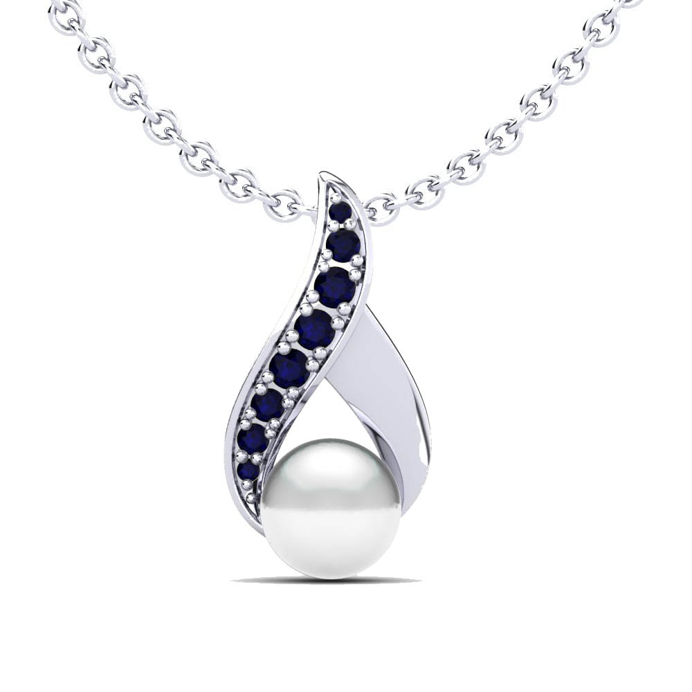 Cultured Pearls Sapphire Necklaces