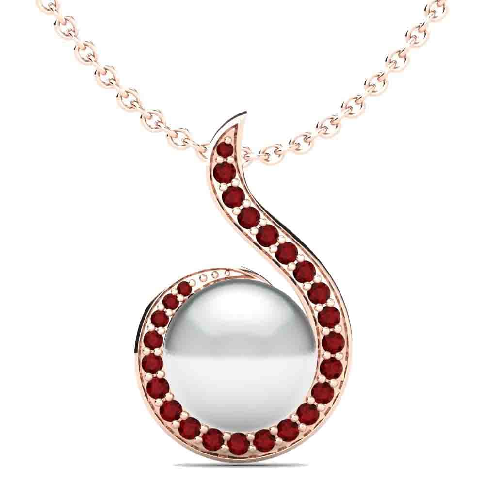 18ct Rose Gold Ruby Women's Pendant Lacey Ø10 mm