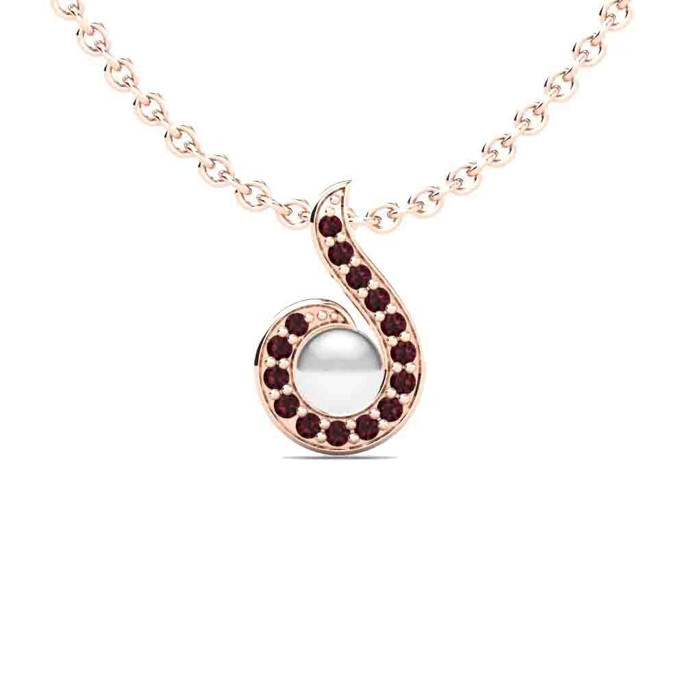 Rotgold 375 Granat Damen anhänger Lacey Ø4 mm