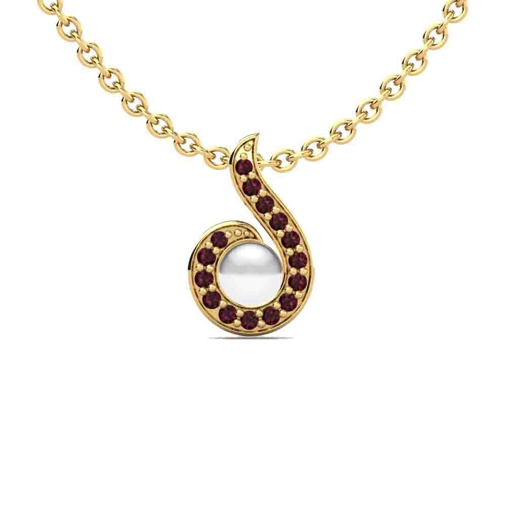 Gelbgold 375 Granat Damen anhänger Lacey Ø4 mm