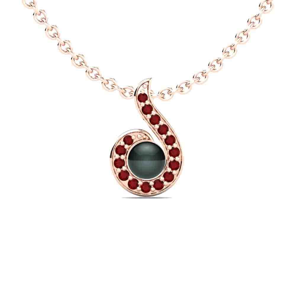 18ct Rose Gold Ruby Women's Pendant Lacey Ø4 mm