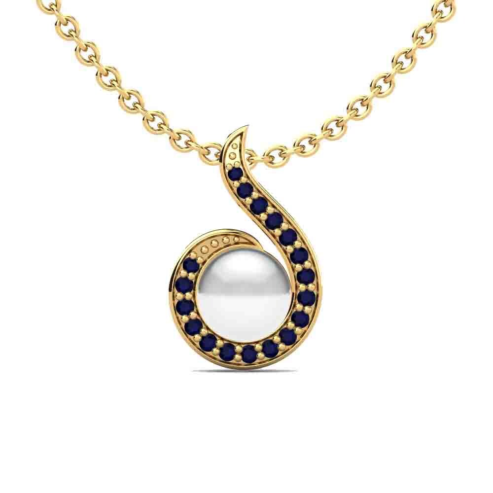 9ct Yellow Gold Sapphire Women's Pendant Lacey