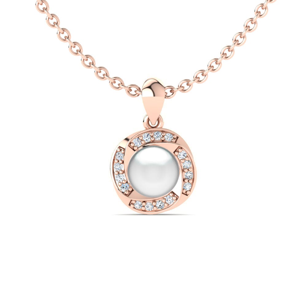 9ct Rose Gold Diamond Women's Pendant Luigina