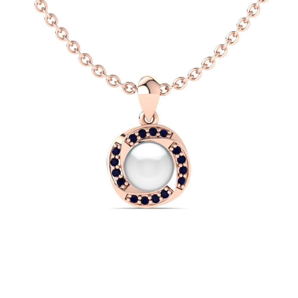 9ct Rose Gold Sapphire Women's Pendant Luigina