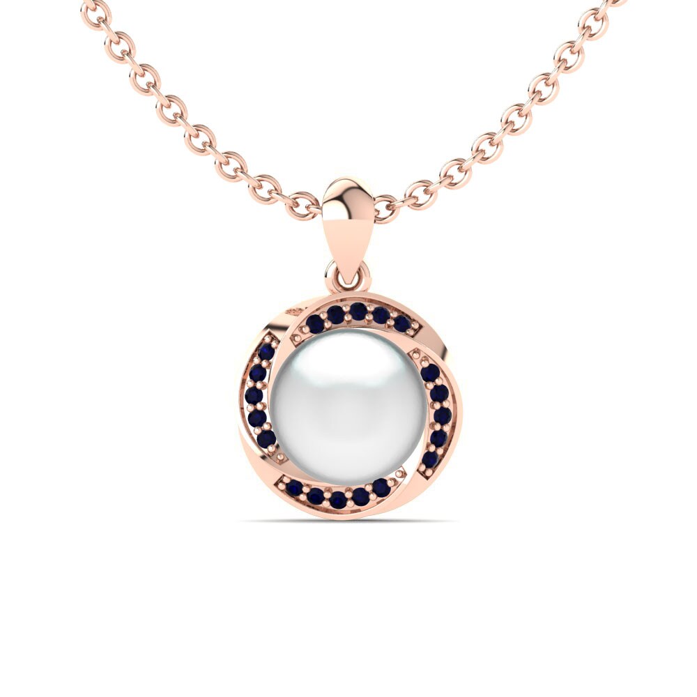 9ct Rose Gold Sapphire Women's Pendant Luigina Ø8 mm