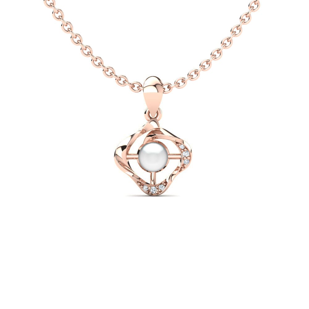 9ct Rose Gold Diamond Women's Pendant Delmare Ø4 mm